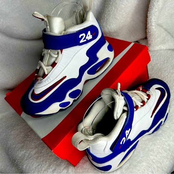 Nike Air Griffey Max 1 (PS) | Kids | Blue White Red | size 1Y | Good Condition - Picture 6 of 11